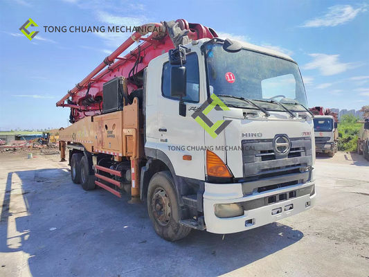 Vrachtwagen van de 49 Meter de sany Gebruikte Concrete die Pomp met HINO-Chassis wordt re-vervaardigd