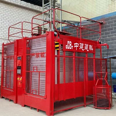 SC100 Bouwmachines Rood Hoog snelheidsvariabele frequentie Intelligente vrachtlift Bouwlift