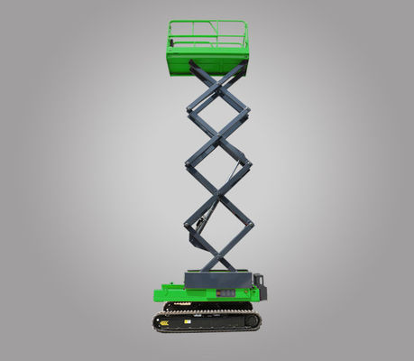 Groen zelfnivellerend spoor, schaar type luchtwerkplatform met een gewicht van 3398 kg